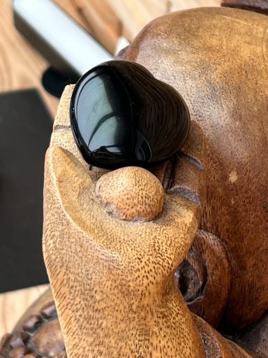 Cœur taillé en obsidienne noire 40 mm